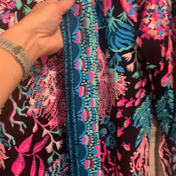 ❌SOLD❌🎉Host pick! Lilly Pulitzer Shae Dress NWT Onyx Twilight Coral Engineered - Picture 4 of 9